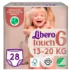 Libero Touch egyszerhasználatos bugyipelenka, méret: 6, 13-20 kg, 28 db termékhez kapcsolódó kép