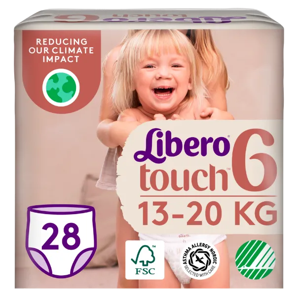 Libero Touch egyszerhasználatos bugyipelenka, méret: 6, 13-20 kg, 28 db termékhez kapcsolódó kép