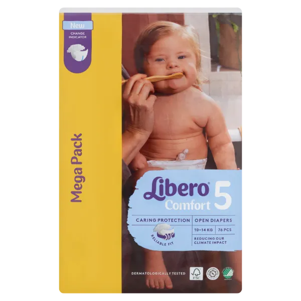 Libero Comfort egyszerhasználatos pelenka, méret: 5, 10-14 kg, 76 db termékhez kapcsolódó kép