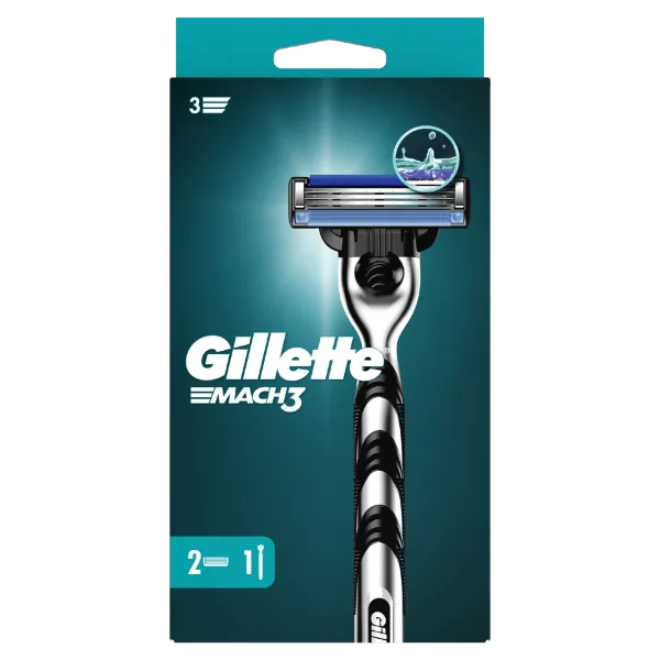 Gillette Mach3 Férfi Borotva, 1 db Gillette Borotva, 2 db Borotvabetét termékhez kapcsolódó kép