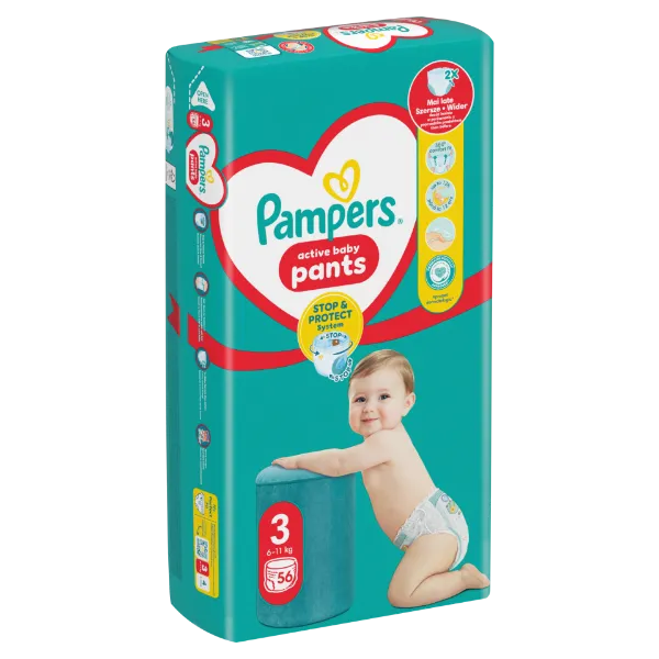 Pampers Pants Bugyipelenka, Méret: 3, 56 db pelenka, 6kg-11kg termékhez kapcsolódó kép