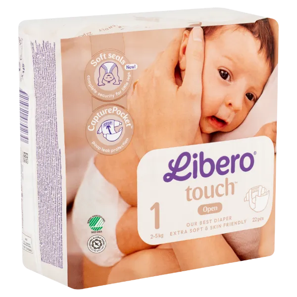 Libero Touch egyszerhasználatos pelenkanadrág, méret: 1, 2-5 kg 22 db termékhez kapcsolódó kép