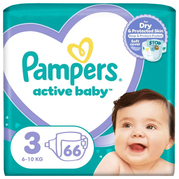 Pampers Active Baby pelenka - Méret: 3, 66 db pelenka, 6kg-10kg termékhez kapcsolódó kép