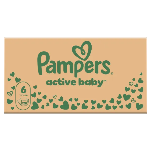Pampers Active Baby pelenka - havi pelenkacsomag Méret: 6, 128 db Pelenka, 13kg - 18kg termékhez kapcsolódó kép