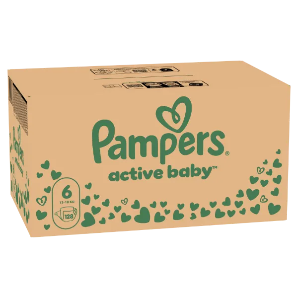 Pampers Active Baby pelenka - havi pelenkacsomag Méret: 6, 128 db Pelenka, 13kg - 18kg termékhez kapcsolódó kép