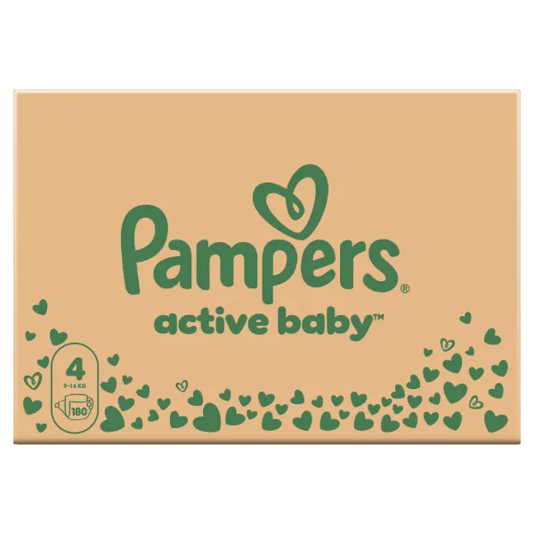 Pampers Active Baby pelenka - havi pelenkacsomag Méret: 4, 180 db Pelenka, 9kg - 14kg termékhez kapcsolódó kép