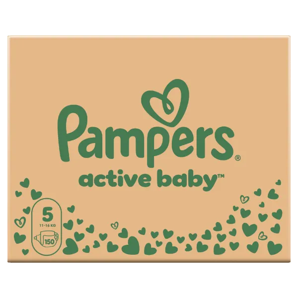Pampers Active Baby pelenka - havi pelenkacsomag Méret: 5, 150 db Pelenka, 11kg-16kg termékhez kapcsolódó kép