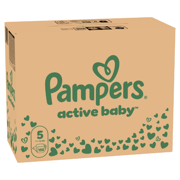 Pampers Active Baby pelenka - havi pelenkacsomag Méret: 5, 150 db Pelenka, 11kg-16kg termékhez kapcsolódó kép