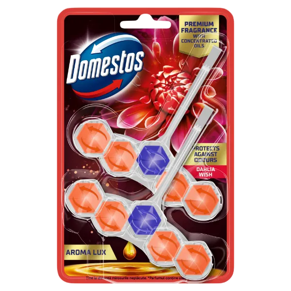 Domestos Aroma Lux Dahlia Wish WC frissítő blokk 2 x 50 g termékhez kapcsolódó kép