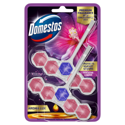 Domestos Aroma Lux Hibiscus Charm WC frissítő blokk 2 x 50 g termékhez kapcsolódó kép
