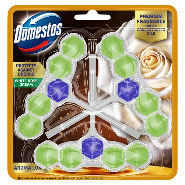 Domestos Aroma Lux White Rose Dream WC frissítő blokk 3 x 50 g termékhez kapcsolódó kép