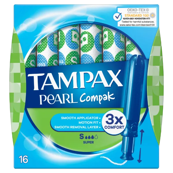 Tampax Compak Pearl Super Applikátoros Tampon, 16 db termékhez kapcsolódó kép