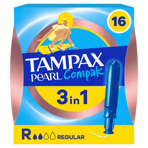 Tampax Pearl Compak Regular Applikátoros Tampon, 16 db termékhez kapcsolódó kép