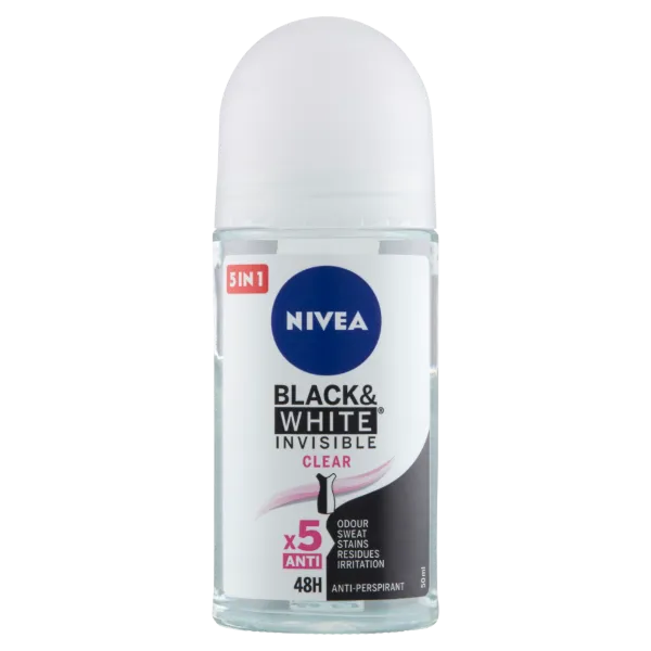 NIVEA Black & White Invisible Clear golyós dezodor 50 ml termékhez kapcsolódó kép