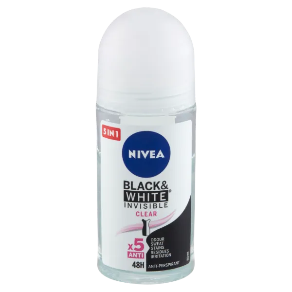 NIVEA Black & White Invisible Clear golyós dezodor 50 ml termékhez kapcsolódó kép