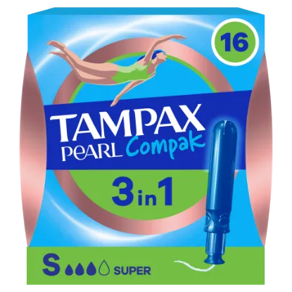 Tampax Compak Pearl Super Applikátoros Tampon, 16 db termékhez kapcsolódó kép