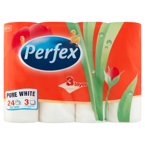 Perfex Pure White toalettpapír 3 rétegű 24 tekercs termékhez kapcsolódó kép