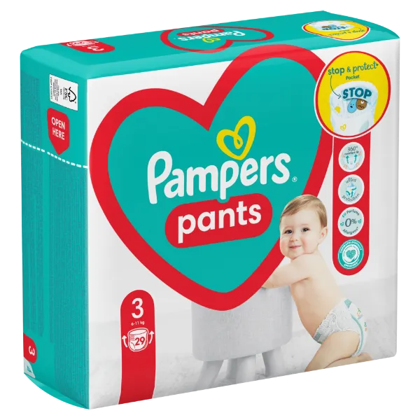 Pampers Pants Bugyipelenka, Méret: 3, 29 db pelenka, 6kg-11kg termékhez kapcsolódó kép