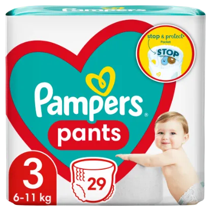 Pampers Pants Bugyipelenka, Méret: 3, 29 db pelenka, 6kg-11kg termékhez kapcsolódó kép