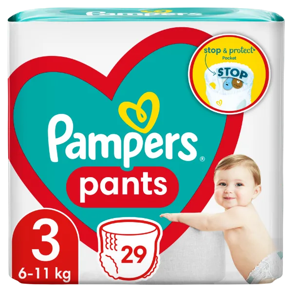 Pampers Pants Bugyipelenka, Méret: 3, 29 db pelenka, 6kg-11kg termékhez kapcsolódó kép