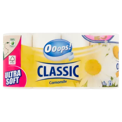 Ooops! Classic Camomile toalettpapír 3 rétegű 8 tekercs termékhez kapcsolódó kép