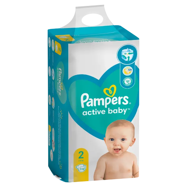 Pampers Active Baby Pelenka, Méret: 2, 112 db, 4kg-8kg termékhez kapcsolódó kép