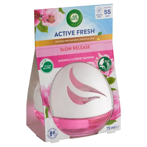 Air Wick Active Fresh Magnólia és cseresznyevirág légfrissítő gömb 75 ml termékhez kapcsolódó kép