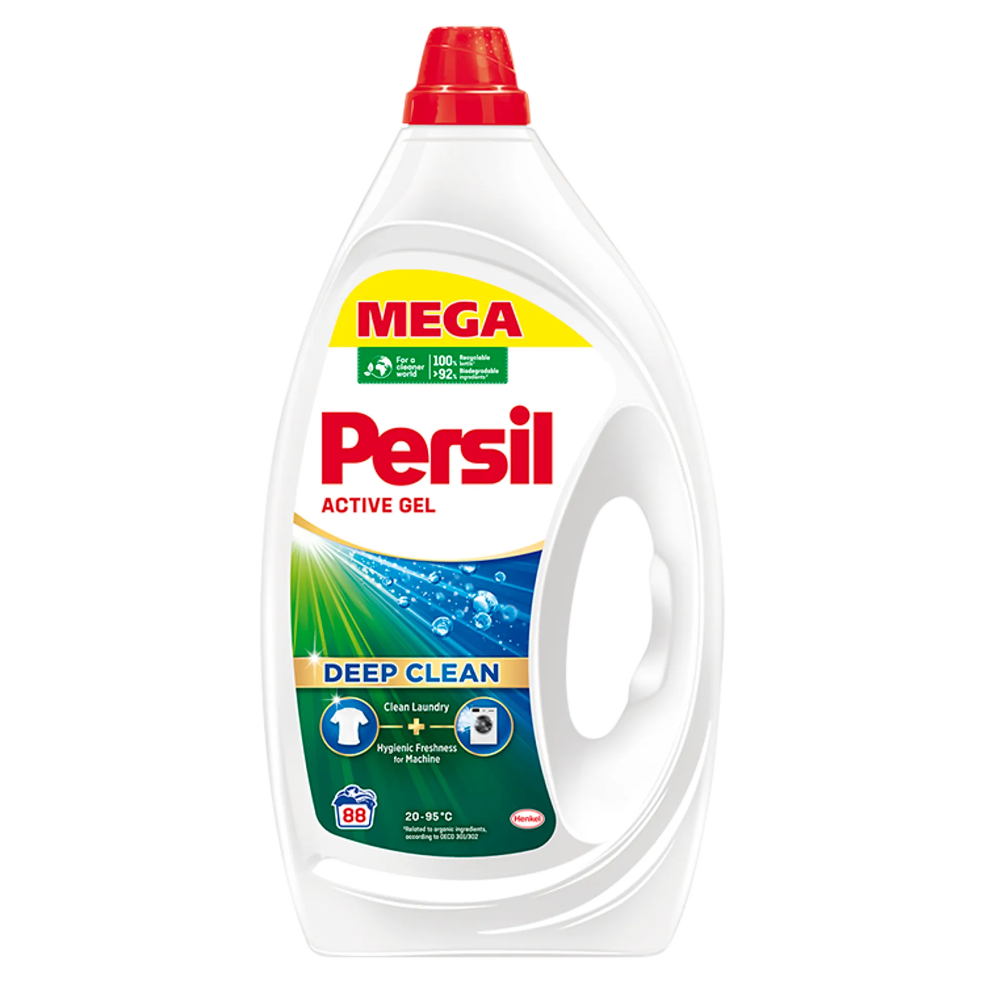 Persil Active gél folyékony mosószer fehér és világos ruhákhoz 88 mosás 3,96 l