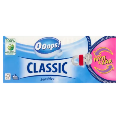 Ooops! Classic Sensitive papírzsepkendő 90 db termékhez kapcsolódó kép