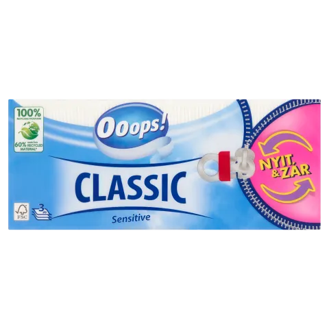 Ooops! Classic Sensitive papírzsepkendő 90 db termékhez kapcsolódó kép