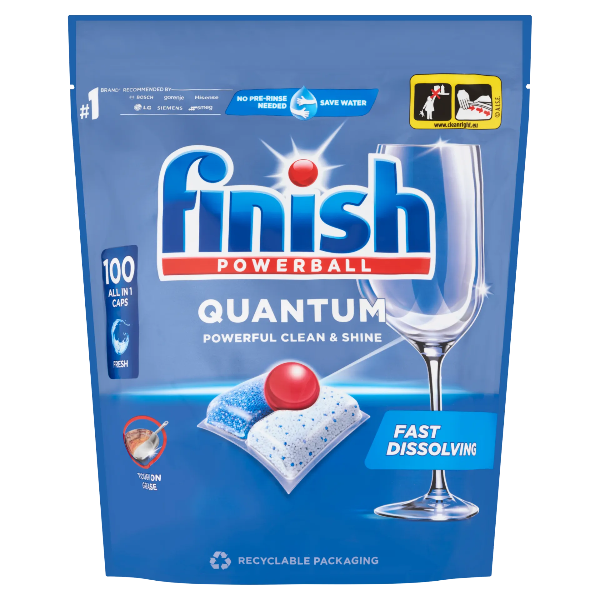 Finish Powerball Quantum All in 1 Regular mosogatógép kapszula 100 db 1040 g