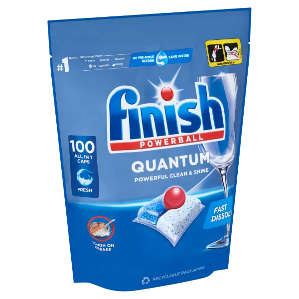 Finish Powerball Quantum All in 1 Regular mosogatógép kapszula 100 db 1040 g termékhez kapcsolódó kép