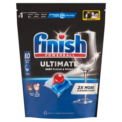 Finish Powerball Ultimate All in 1 Regular mosogatógép kapszula 80 db 1032 g termékhez kapcsolódó kép