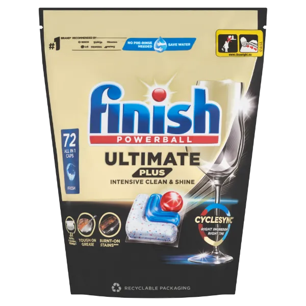 Finish Powerball Ultimate Plus All in 1 Regular mosogatógép kapszula 72 db 878,4 g termékhez kapcsolódó kép