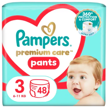 Pampers Premium Care Bugyipelenka, Méret: 3, 48 db Bugyipelenka, 6kg -11kg termékhez kapcsolódó kép