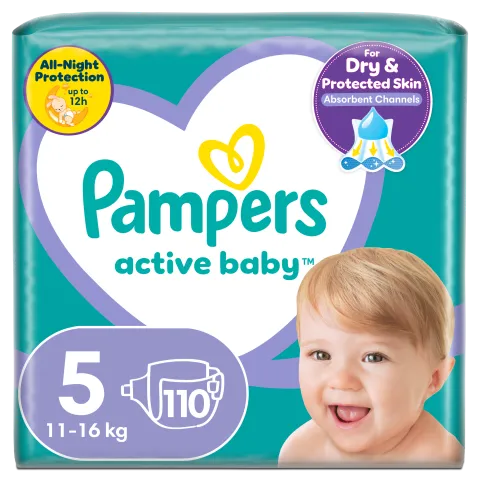Pampers Active Baby 5, 110 Db Pelenka, 11kg-16kg termékhez kapcsolódó kép