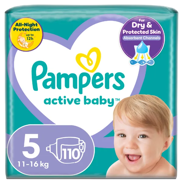 Pampers Active Baby 5, 110 Db Pelenka, 11kg-16kg termékhez kapcsolódó kép