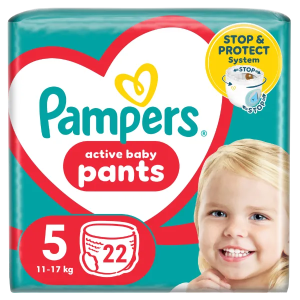 Pampers Pants Bugyipelenka, Méret: 5, 22 db pelenka, 12kg-17kg termékhez kapcsolódó kép