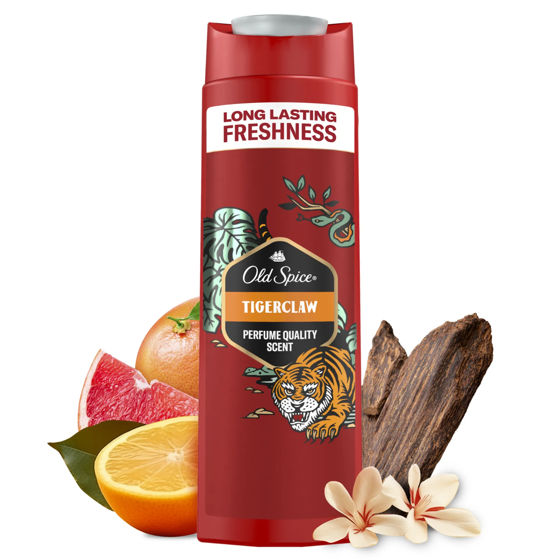 Old Spice Tigerclaw Tusfürdő És Sampon Férfiaknak, 400 ml