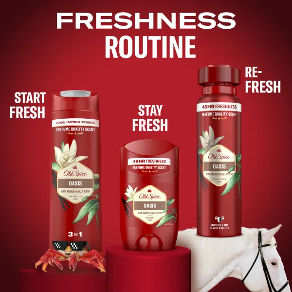 Old Spice Oasis Tusfürdő És Sampon Férfiaknak 400 ml, 3az1-ben, Hosszan Tartó Frissesség termékhez kapcsolódó kép