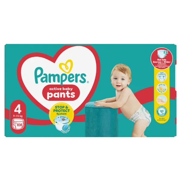 Pampers  Bugyipelenka, Méret: 4, 108 db Pelenka, 9kg - 15kg termékhez kapcsolódó kép