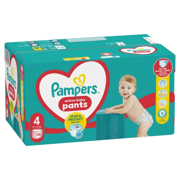 Pampers  Bugyipelenka, Méret: 4, 108 db Pelenka, 9kg - 15kg termékhez kapcsolódó kép