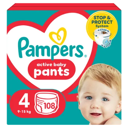Pampers  Bugyipelenka, Méret: 4, 108 db Pelenka, 9kg - 15kg termékhez kapcsolódó kép