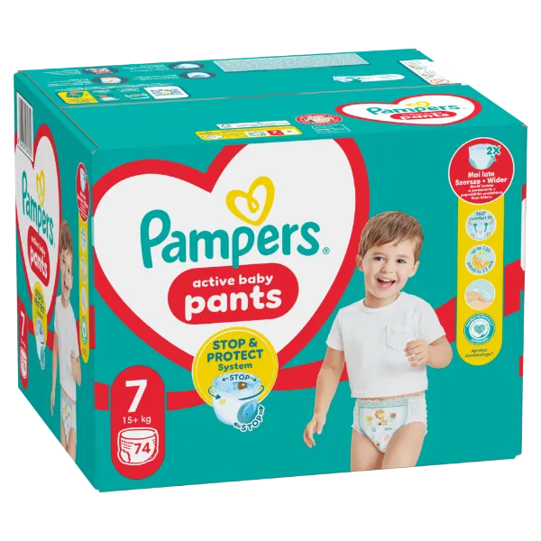 Pampers  Bugyipelenka, Méret: 7, 74 db Pelenka, 17kg+ termékhez kapcsolódó kép