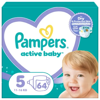 Pampers Active Baby 5, 64 Db Pelenka, 11kg-16kg termékhez kapcsolódó kép