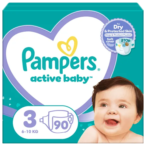 Pampers Active Baby 3, 90 Db Pelenka, 6kg-10kg termékhez kapcsolódó kép