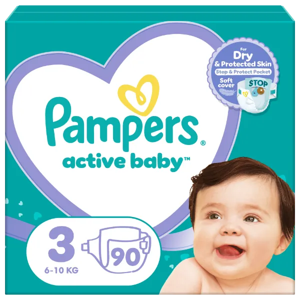 Pampers Active Baby 3, 90 Db Pelenka, 6kg-10kg termékhez kapcsolódó kép