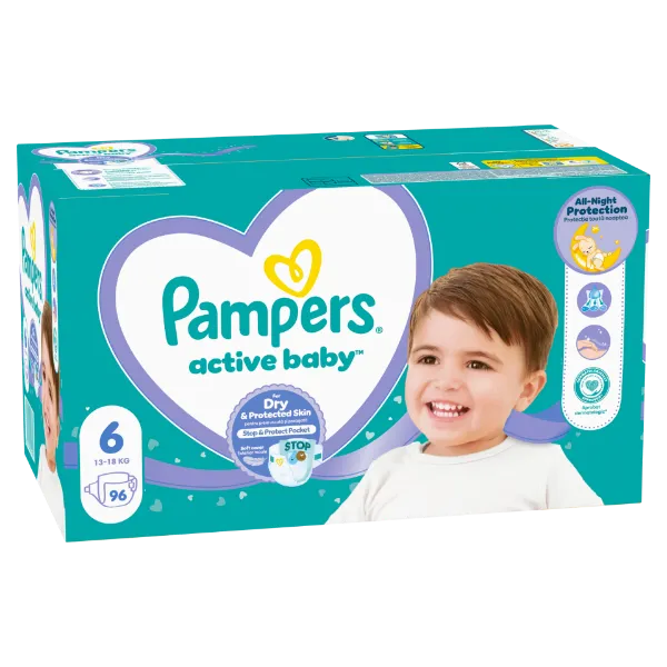 Pampers Active Baby 6, 96 Db Pelenka, 13kg-18kg termékhez kapcsolódó kép
