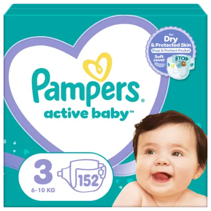 Pampers Active Baby 3, 152 Db Pelenka, 6kg-10kg termékhez kapcsolódó kép