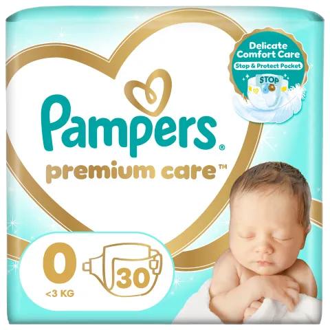 Pampers Premium Care Pelenka, 0 Méret, 30 db, <3kg termékhez kapcsolódó kép